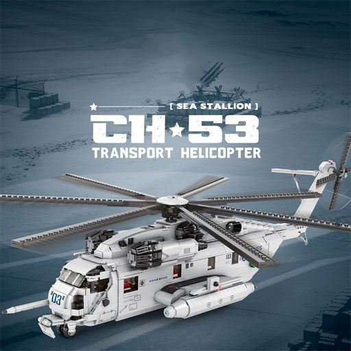 Transport Helicopter Puzzle Assembled Building Block Toys Model
