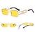 mens rectangular sunglasses steampunk men metal frame gold black red flat top square sun glasses for women